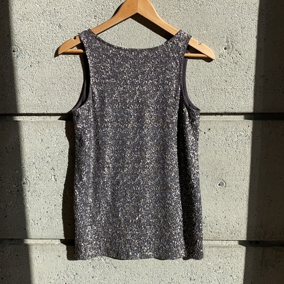 J Crew Sequin Top size M Charcoal Gray - Picture 6 of 6